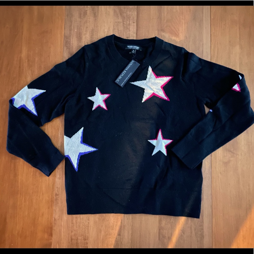 Banana republic Italian Marino wool blend star sweater